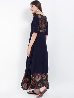 printed flared kurta - 15234961 - Standard Image - 3