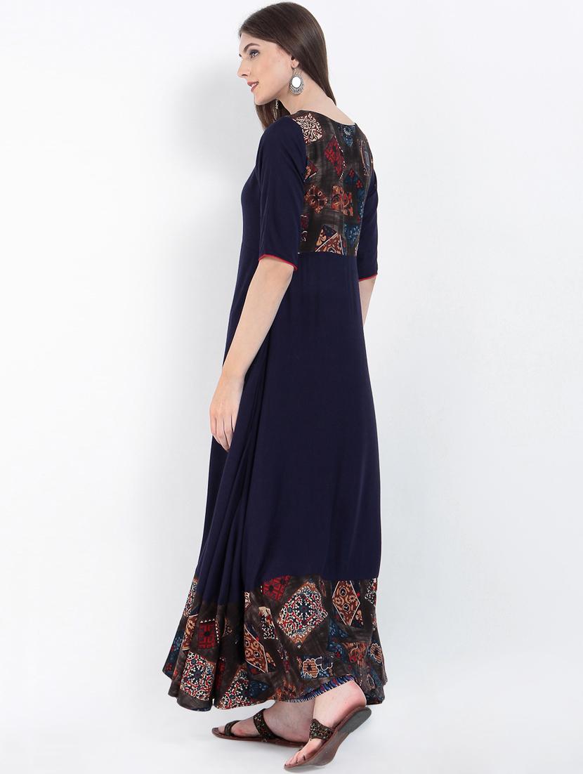 printed flared kurta - 15234961 - Zoom Image - 3