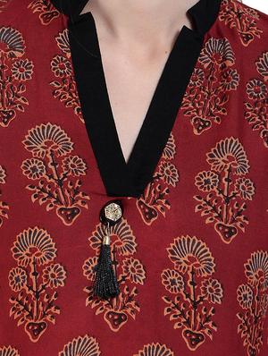 printed asymmetric kurta - 15234962 - Standard Image - 4