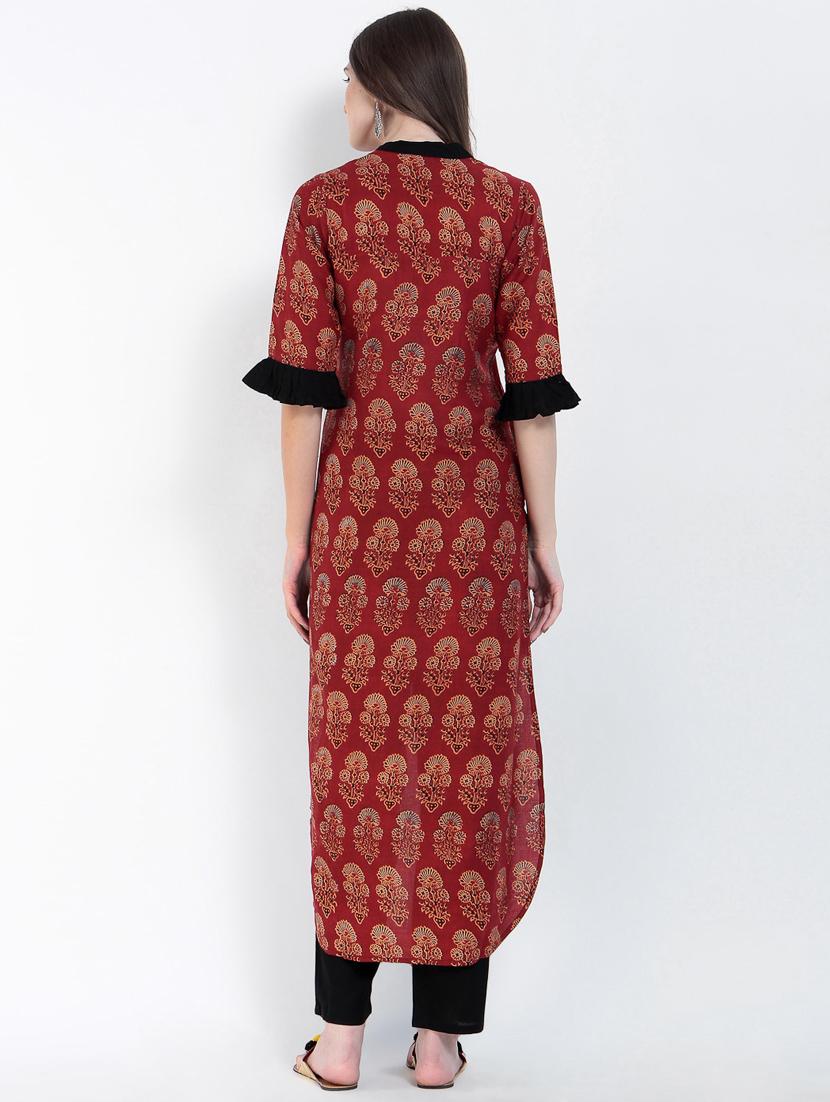 printed asymmetric kurta - 15234962 - Zoom Image - 3