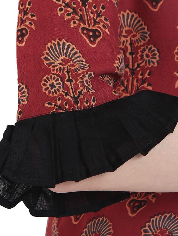 printed asymmetric kurta - 15234962 - Zoom Image - 5