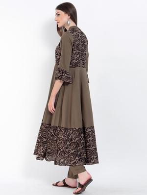 printed flared kurta - 15234970 - Standard Image - 3