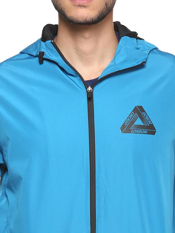 blue solid casual jacket - 15235150 - Zoom Image - 4