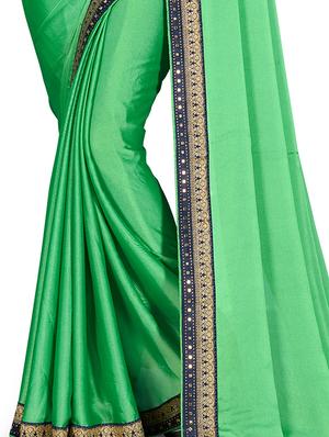 green silk bordered saree with blouse - 15235221 - Standard Image - 3