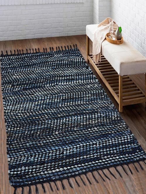 100% cotton unique design handloom made soft reversible multi purpose Chindi rugs for regular use. Size is 90x150 cm - 15235369 - Standard Image - 1