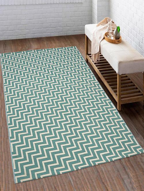 100% cotton unique design handloom made soft reversible multi purpose rugs for regular use. Size is 90x150 cm - 15235379 - Standard Image - 1