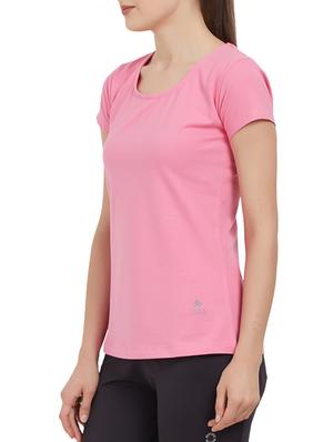pink solid round neck top - 15235649 - Standard Image - 2