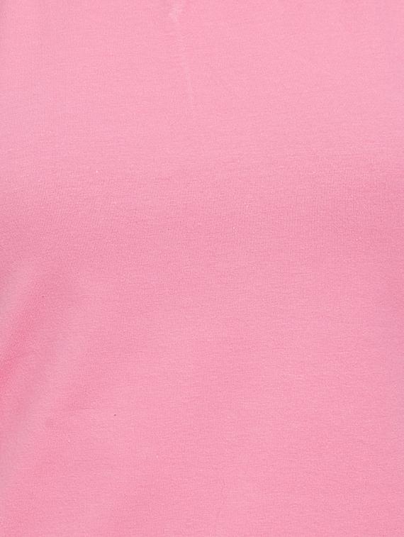 pink solid round neck top - 15235649 - Zoom Image - 4