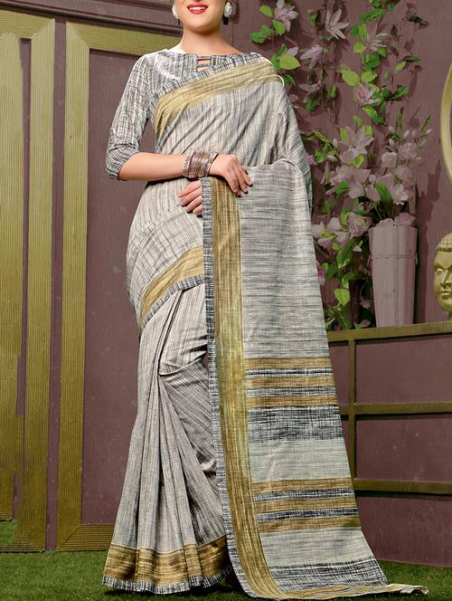 grey art silk bhagalpuri saree with blouse - 15235838 - Standard Image - 1