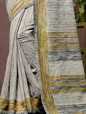 grey art silk bhagalpuri saree with blouse - 15235838 - Standard Image - 3
