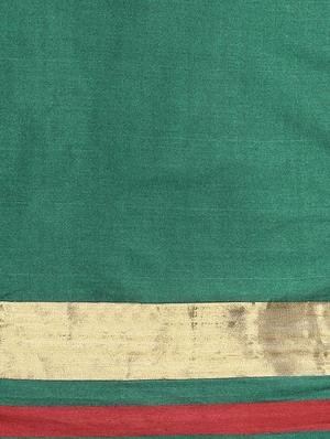 green cotton silk maheshwari saree with blouse - 15235946 - Standard Image - 3