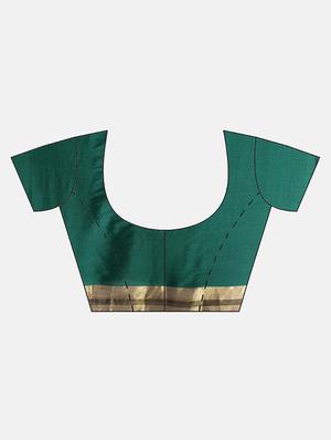 green cotton silk maheshwari saree with blouse - 15235946 - Standard Image - 5