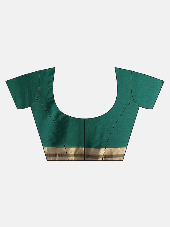 green cotton silk maheshwari saree with blouse - 15235946 - Zoom Image - 5