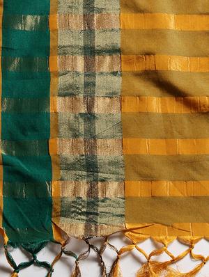 mustard cotton silk maheshwari saree with blouse - 15235950 - Standard Image - 4