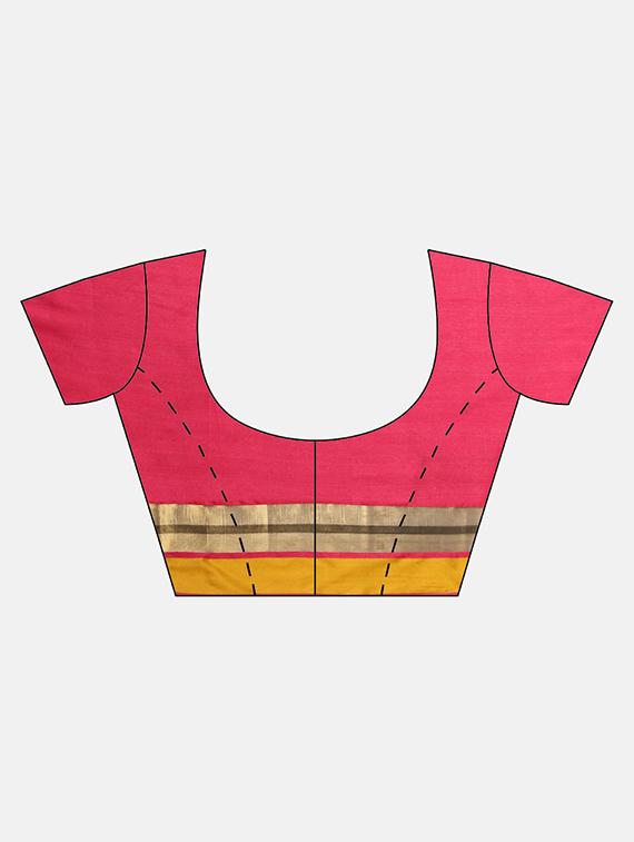 red cotton silk maheshwari saree with blouse - 15235953 - Zoom Image - 5