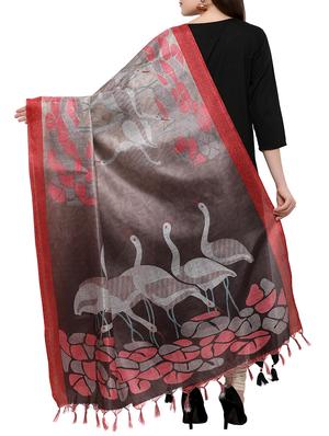 grey khadi printed dupatta - 15236071 - Standard Image - 2