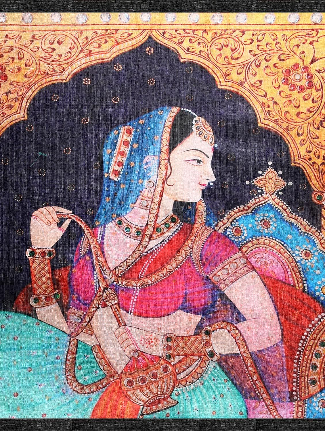 blue khadi printed dupatta - 15236080 - Zoom Image - 3