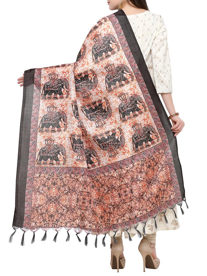 multi colored khadi printed dupatta - 15236102 - Zoom Image - 2