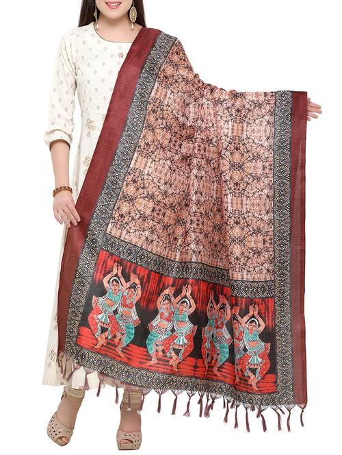 multi colored khadi printed dupatta - 15236103 - Standard Image - 1
