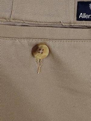 beige cotton flat front casual trousers - 15236244 - Standard Image - 4