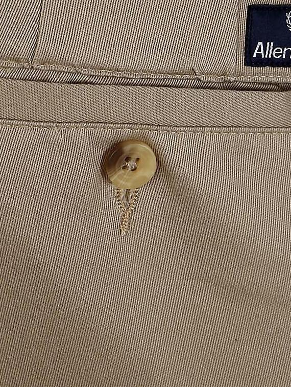 beige cotton flat front casual trousers - 15236244 - Zoom Image - 4