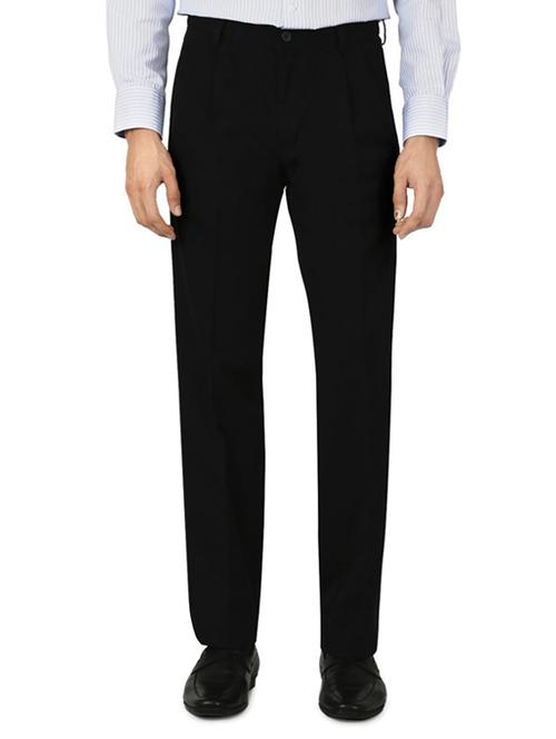 black cotton pleated trousers formal - 15236310 - Standard Image - 1