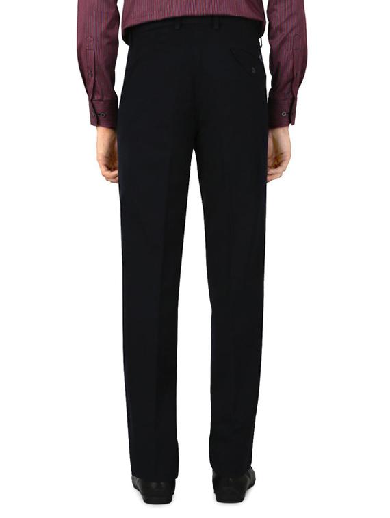 navy blue cotton pleated trousers formal - 15236311 - Zoom Image - 2