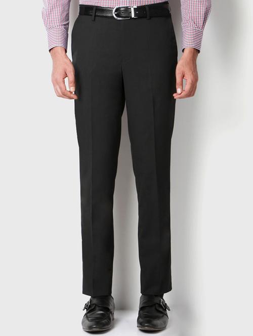 grey polyester blend flat front formal trouser - 15236315 - Standard Image - 1