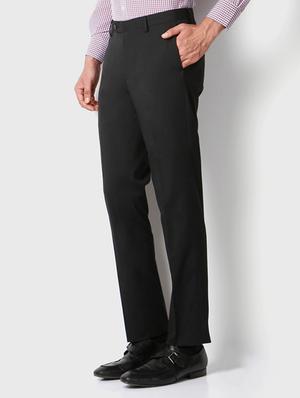 grey polyester blend flat front formal trouser - 15236315 - Standard Image - 2