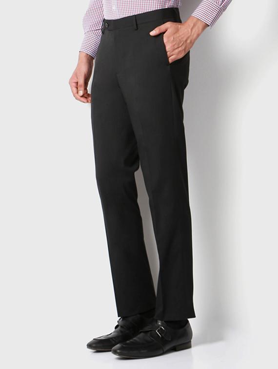 grey polyester blend flat front formal trouser - 15236315 - Zoom Image - 2
