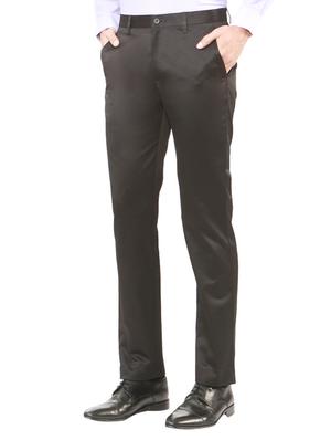 black polyester blend flat front formal trouser - 15236329 - Standard Image - 2