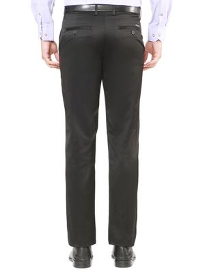 black polyester blend flat front formal trouser - 15236329 - Standard Image - 3