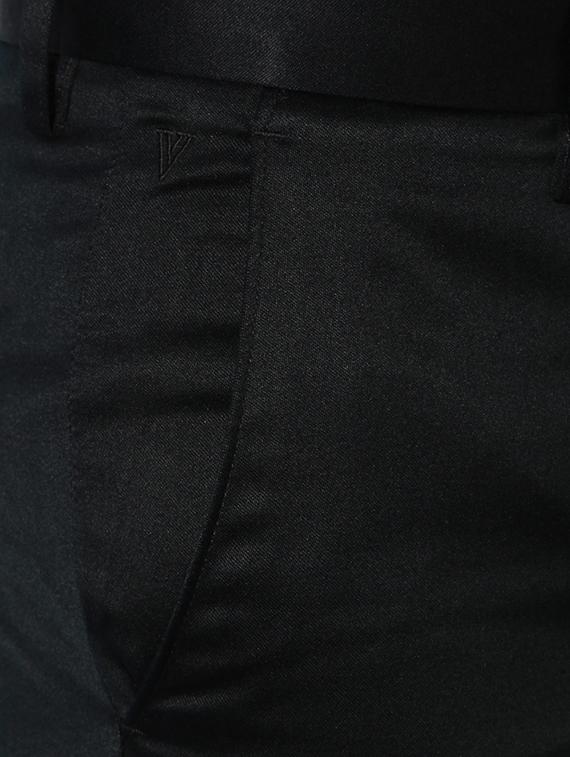 navy blue cotton blend flat front formal trouser - 15236357 - Zoom Image - 4