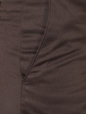 brown polyester blend flat front formal trouser - 15236361 - Standard Image - 4