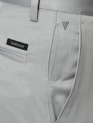 grey cotton blend flat front formal trouser - 15236362 - Standard Image - 4