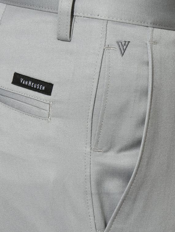 grey cotton blend flat front formal trouser - 15236362 - Zoom Image - 4