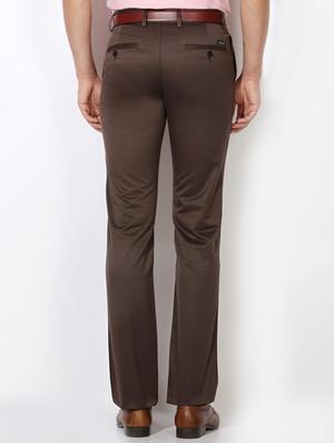 brown cotton blend flat front formal trouser - 15236363 - Standard Image - 2