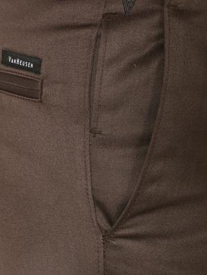 brown cotton blend flat front formal trouser - 15236363 - Standard Image - 4