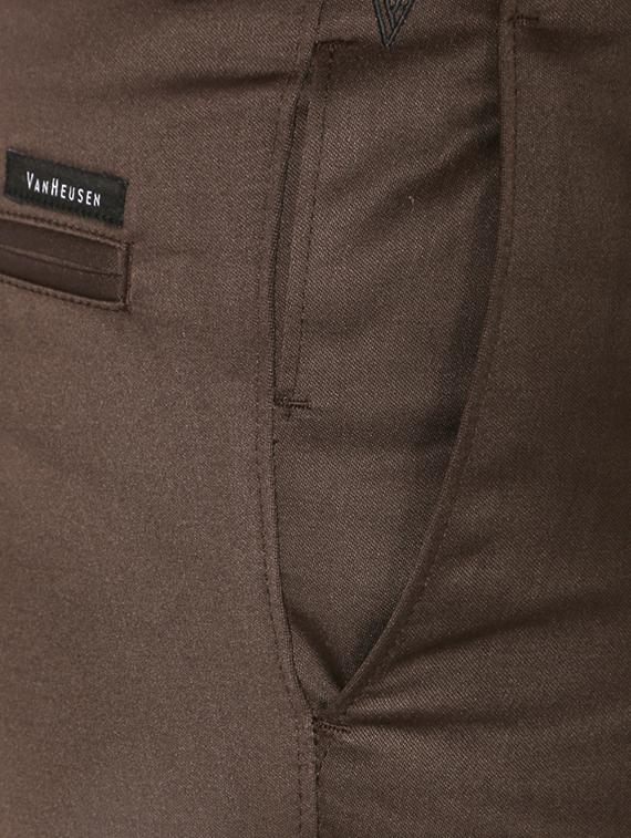 brown cotton blend flat front formal trouser - 15236363 - Zoom Image - 4