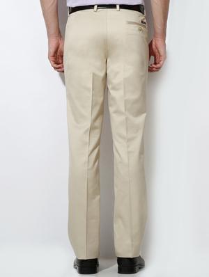 beige cotton blend pleated formal trouser - 15236365 - Standard Image - 2