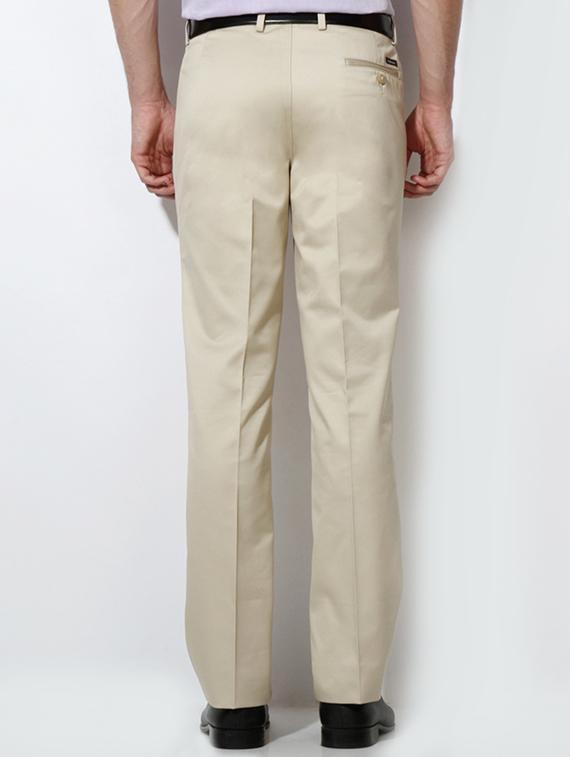 beige cotton blend pleated formal trouser - 15236365 - Zoom Image - 2