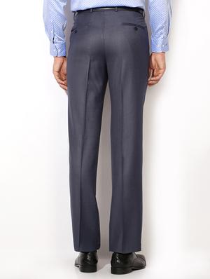 blue cotton blend pleated formal trouser - 15236368 - Standard Image - 2