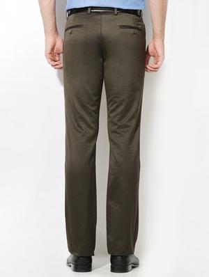 green cotton blend flat front formal trouser - 15236371 - Standard Image - 2