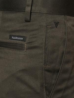 green cotton blend flat front formal trouser - 15236371 - Standard Image - 4