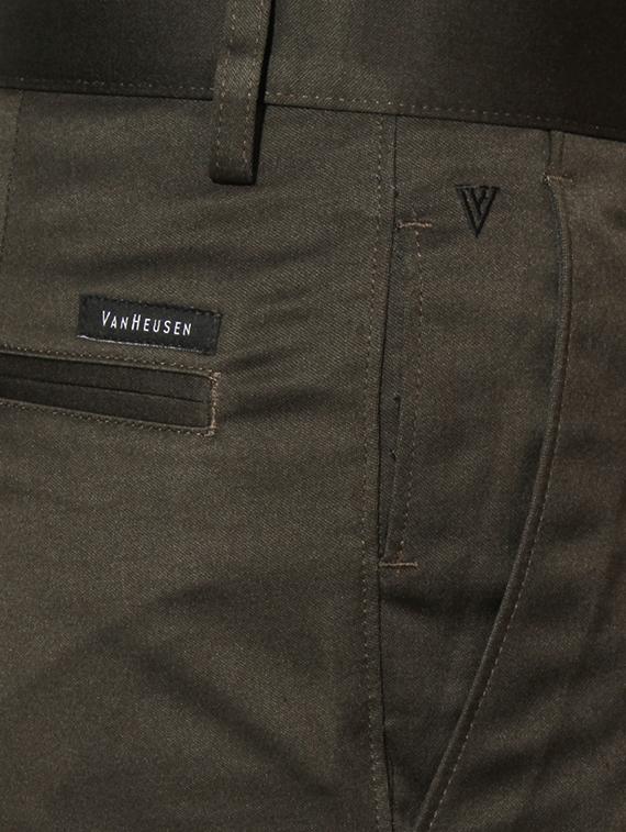 green cotton blend flat front formal trouser - 15236371 - Zoom Image - 4