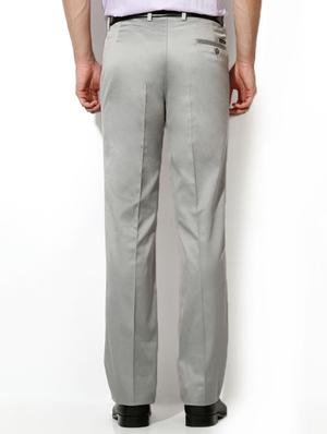 grey cotton blend pleated formal trouser - 15236376 - Standard Image - 2