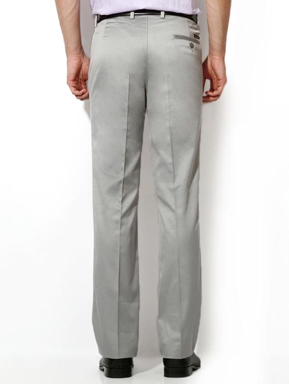 grey cotton blend pleated formal trouser - 15236376 - Zoom Image - 2