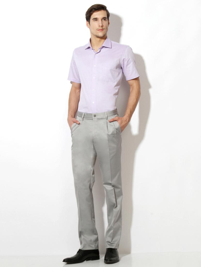 grey cotton blend pleated formal trouser - 15236376 - Zoom Image - 3