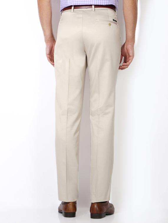 beige polyester blend pleated formal trouser - 15236377 - Zoom Image - 2
