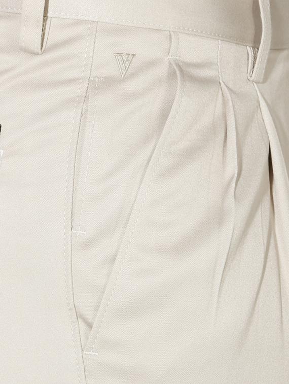 beige polyester blend pleated formal trouser - 15236377 - Zoom Image - 4